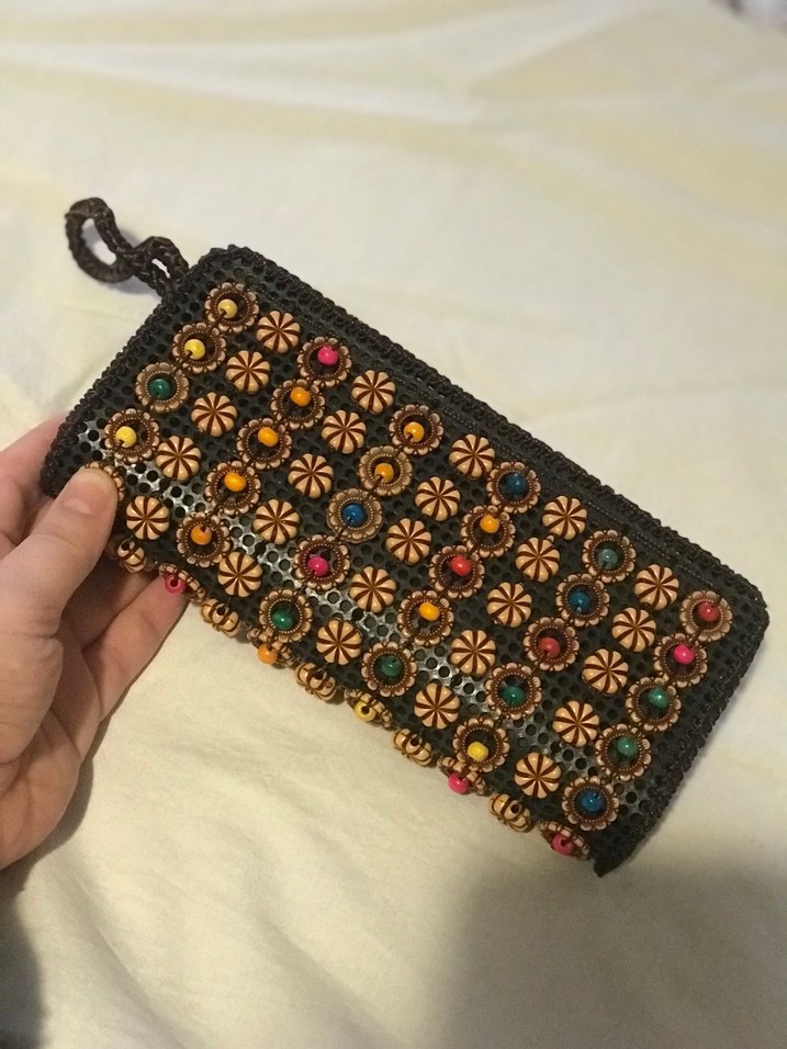 Boncuk İşlemeli Bohem Kadın Portföy Cüzdan - Görsel 3