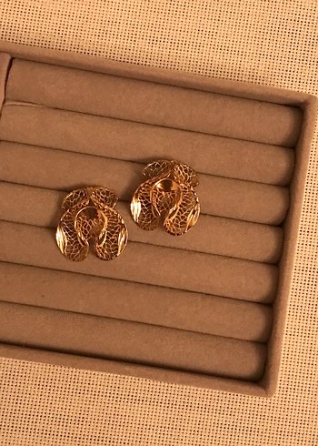 Vintage Zincir Detaylı Yılan Desenli Midi Küpe - Görsel 2