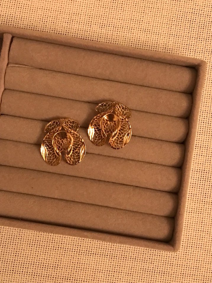 Vintage Zincir Detaylı Yılan Desenli Midi Küpe - Görsel 2