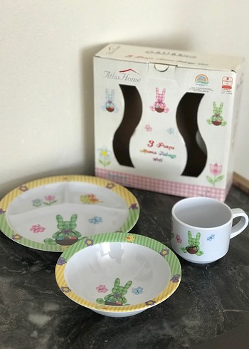 Pastel Renkli Çocuk Tabak Seti