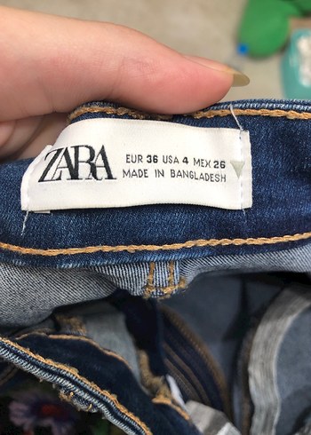 Zara Lacivert Kadın Kot Pantolon