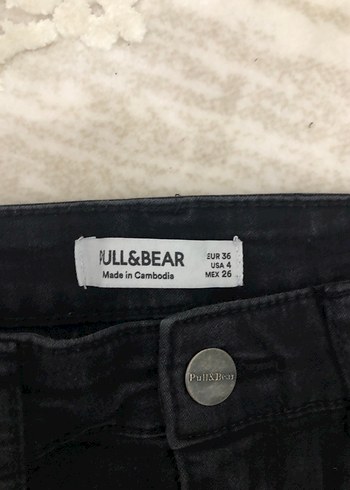 Pull and Bear Siyah Dar Kesim Midi Boy Kadın Kot Pantolon