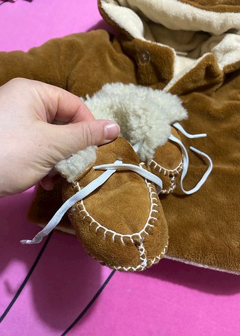 Kahverengi Kürklü Bebek Tulumu ve Patik - Görsel 6