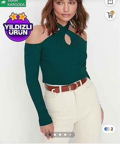 Zümrüt yeşili bluz