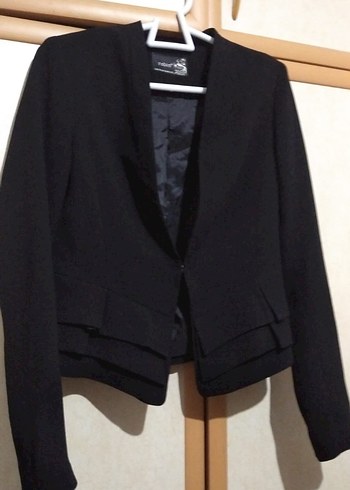 Diğer Siyah Kadın Notched Lapel Düğmeli Blazer