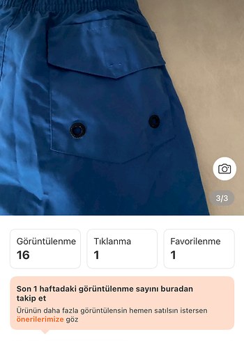 Fenerbahçe Erkek Mavi Spor Şort - Görsel 3