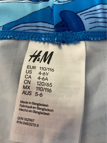 6 Yaş Beden mavi Renk H&M marka
