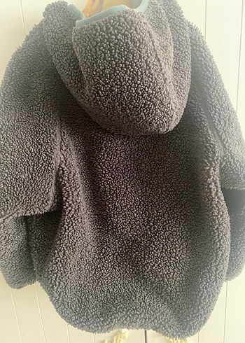 Zara Gri Kapüşonlu Erkek Çocuk Kürklü Mont