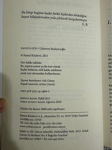  Beden Gülseren Budayıcıoğlu Hayata Dön ve Günahın Üç Rengi