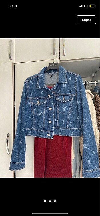 H&m kot ceket love yazı desenli