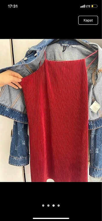 Zara Zara kırmızı büzgü elbise