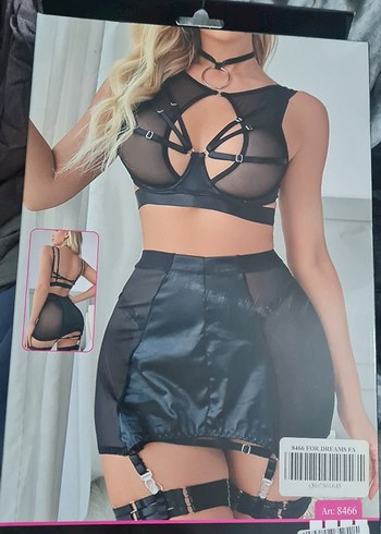 Siyah Gotik Bantlı Mini Büstiyer