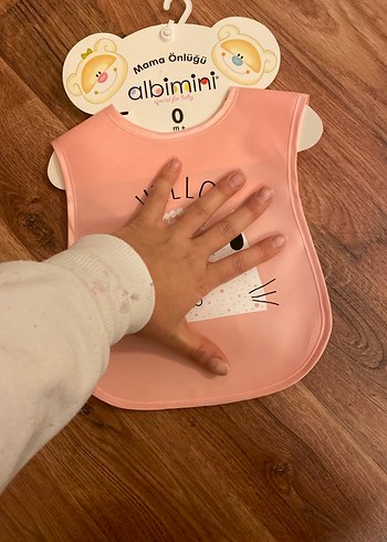 Pembe Baskılı Bebek Mama Önlüğü - Görsel 3