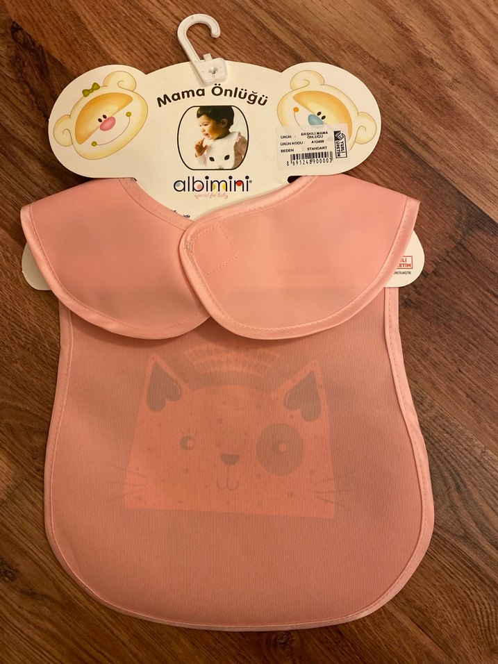 Pembe Baskılı Bebek Mama Önlüğü - Görsel 4