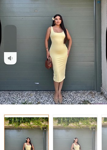 Trendyol & Milla Butter Yellow Midi Yırtmaçlı Kadın Elbise