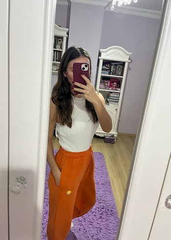 Turuncu Salaş Kadın Eşofman Altı - Görsel 3