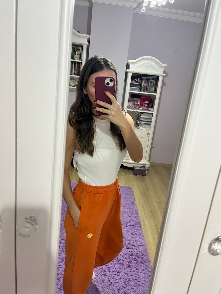 Turuncu Salaş Kadın Eşofman Altı - Görsel 3