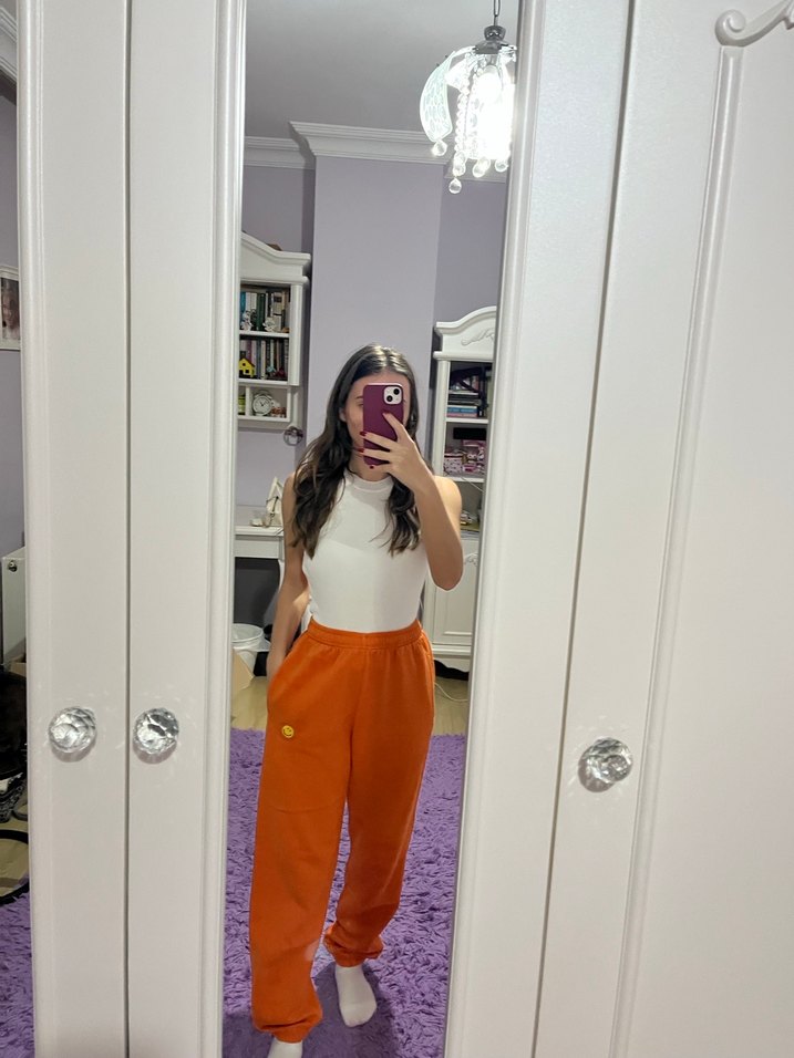 Turuncu Salaş Kadın Eşofman Altı - Görsel 2