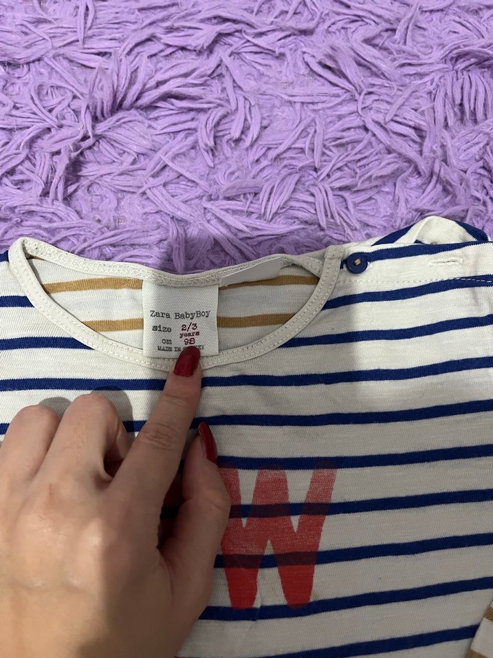 Çizgili Pamuklu Uzun Kollu Tişört - Görsel 2