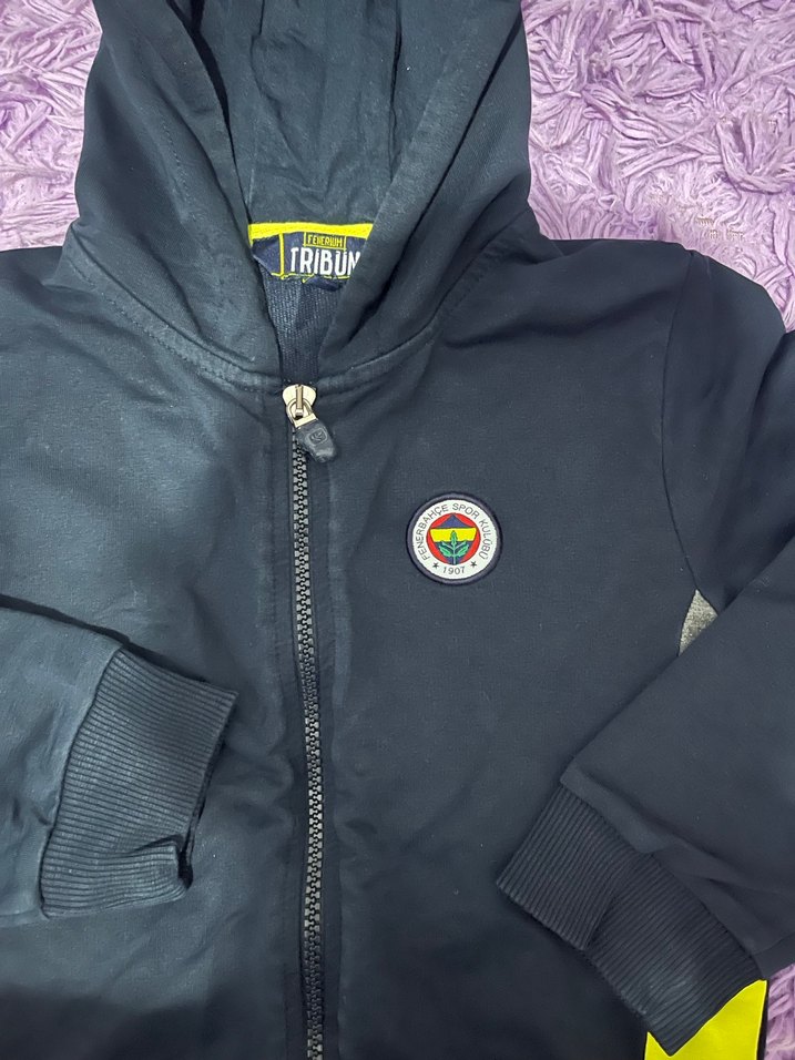 Sarı Detaylı Kapüşonlu Erkek Sweatshirt - Görsel 3