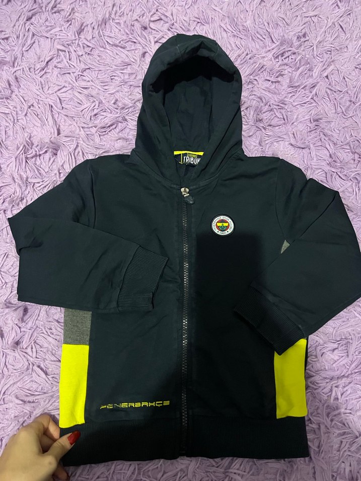 Sarı Detaylı Kapüşonlu Erkek Sweatshirt - Görsel 2