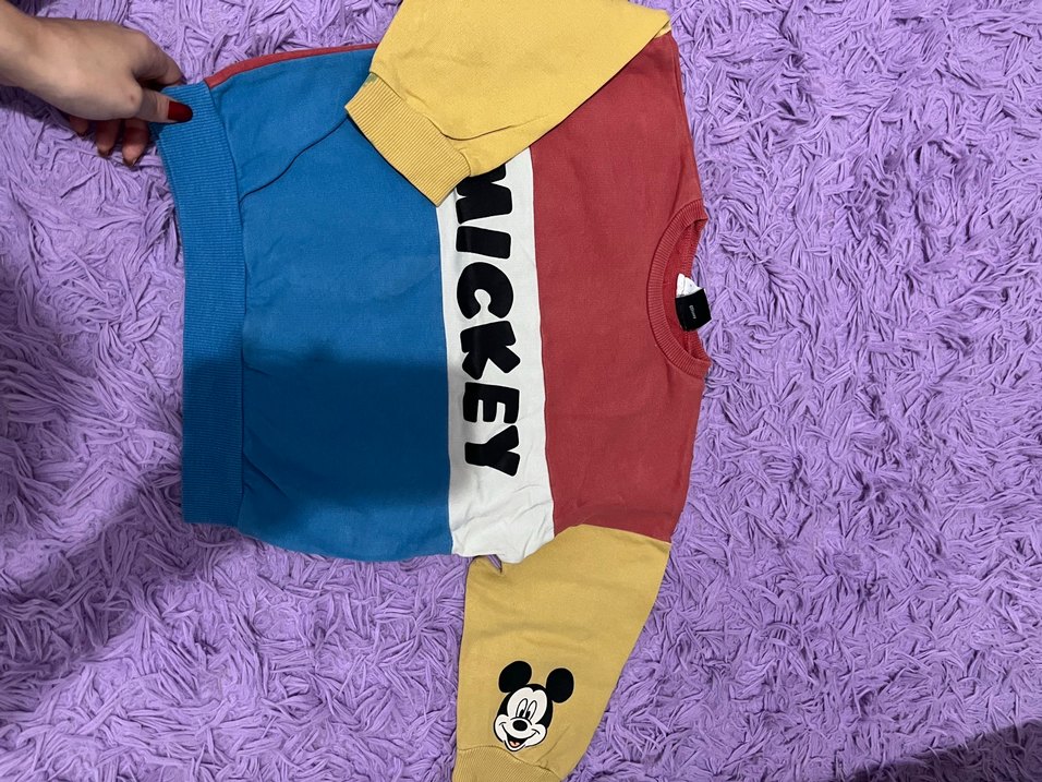 Renkli Erkek Çocuk Sweatshirt Velcro Detaylı - Görsel 2