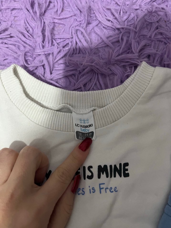 Mavi Beyaz Pamuklu Sweatshirt - Görsel 2