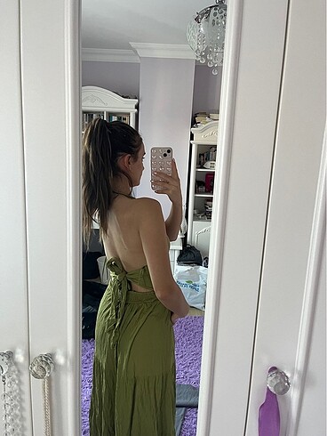 xl Beden yeşil Renk Elbise