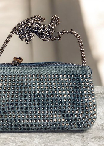 Zincirli Mavi Denim Stradivarius Çanta - Görsel 2