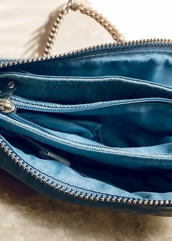 Zincirli Mavi Denim Stradivarius Çanta - Görsel 5