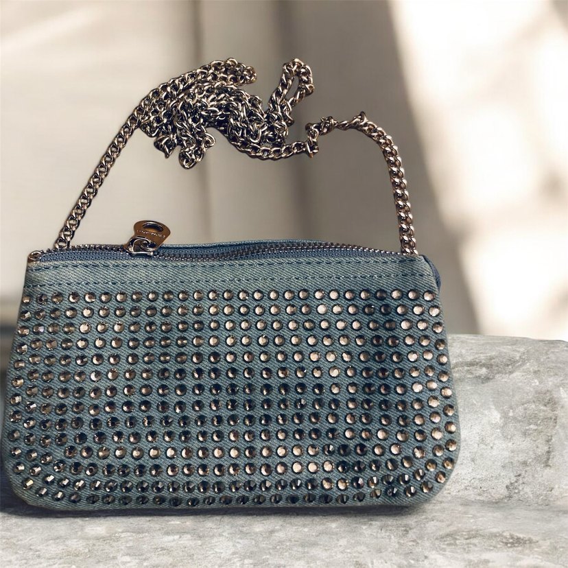 Zincirli Mavi Denim Stradivarius Çanta - Görsel 2