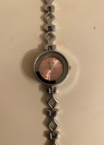 Jes Zincir Detaylı Pembe Kadın Kol Saati - Görsel 3