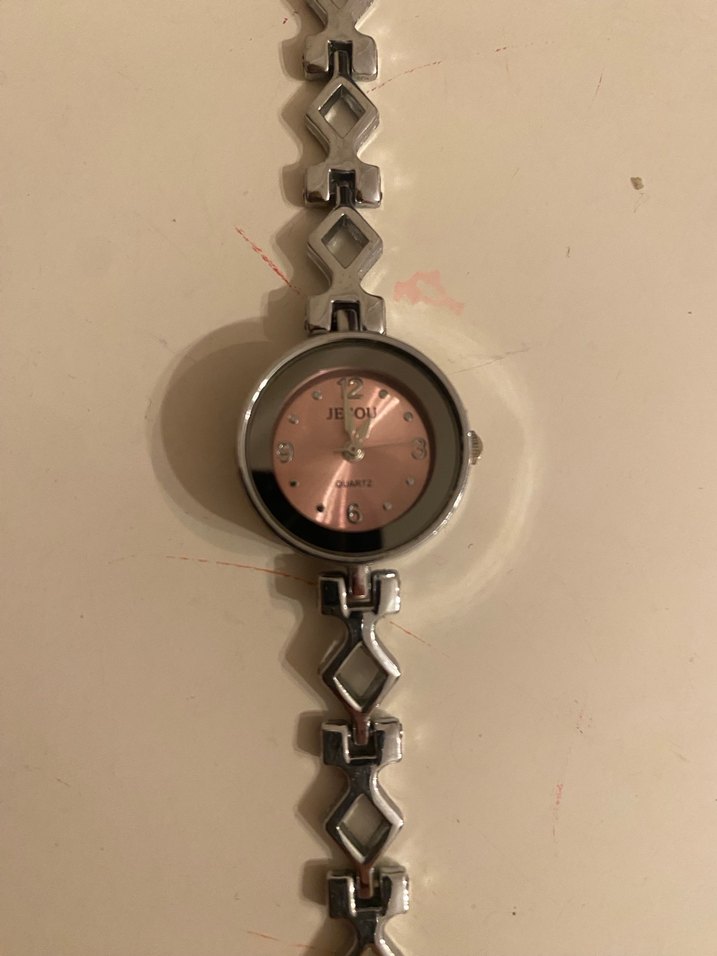 Jes Zincir Detaylı Pembe Kadın Kol Saati - Görsel 3
