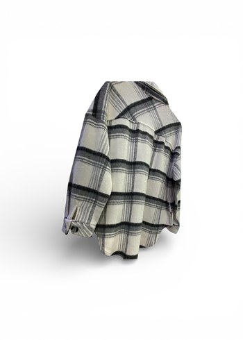 Quzu marka Gri Ekose Desenli Kadın Gömlek - Görsel 2