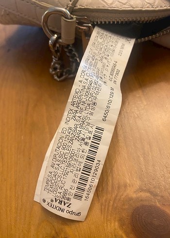 Zara Bej Yılan Desenli Deri Kadın Çanta - Görsel 4