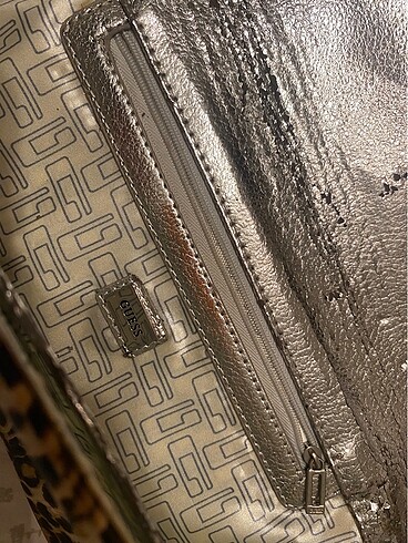Beden çeşitli Renk Guess saten leopar clutch çanta