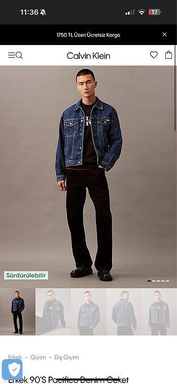 calvin klein 90's pacifico denim kot ceket