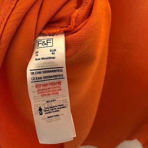 xl Beden turuncu Renk F&F Bluz
