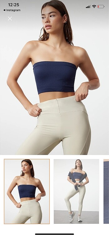 straplez lacivert crop