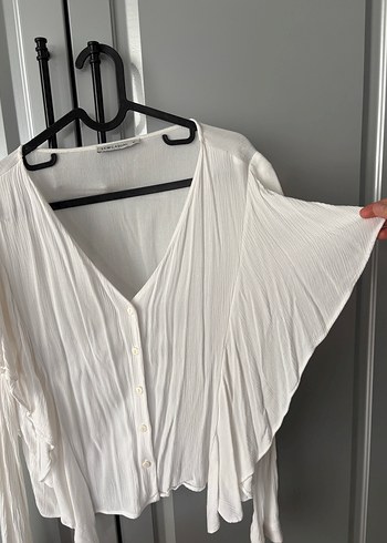 LCW Beyaz V Yakalı Keten Gömlek - Görsel 3