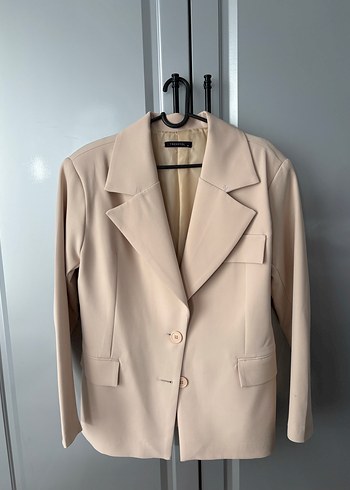 Trendyolmilla Bej Kadın Ofis Blazeri, Uzun Kollu, Normal Boy - Görsel 3