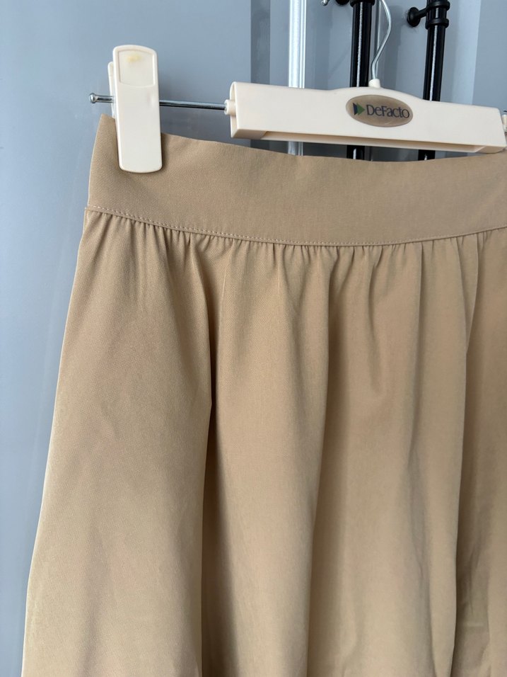 QUZU Bej Kloş Kadın Etek - Görsel 5