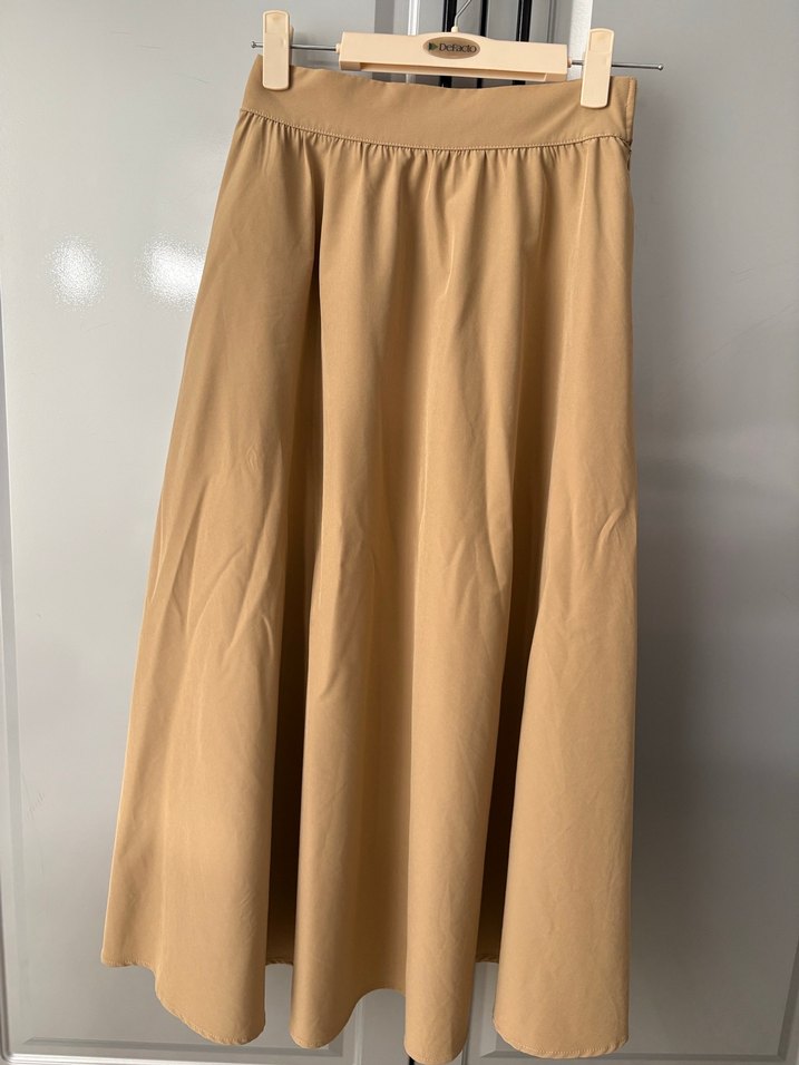 QUZU Bej Kloş Kadın Etek - Görsel 4