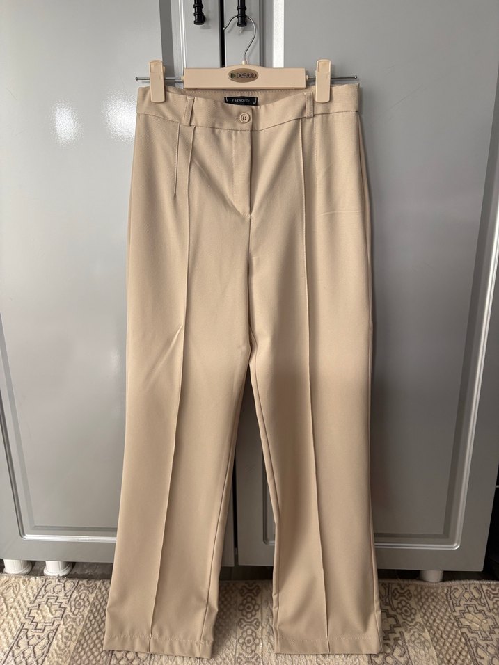 Bej  Kumaş Kadın Pantolon Trendyolmilla - Görsel 3