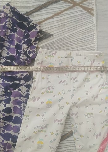4 Yaş Beden Bohem Tarz Mor Batik Desenli Kız elbise ve Tayt
