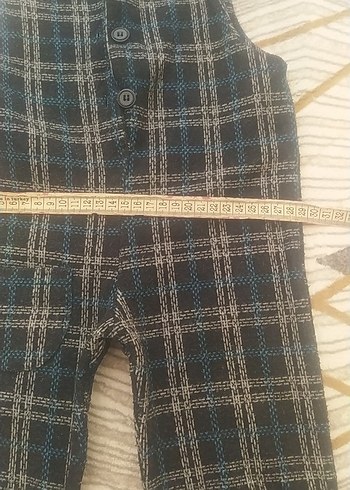 24-36 Ay Beden gri Renk Erkek Çocuk Gri Örme Askılı Tulum