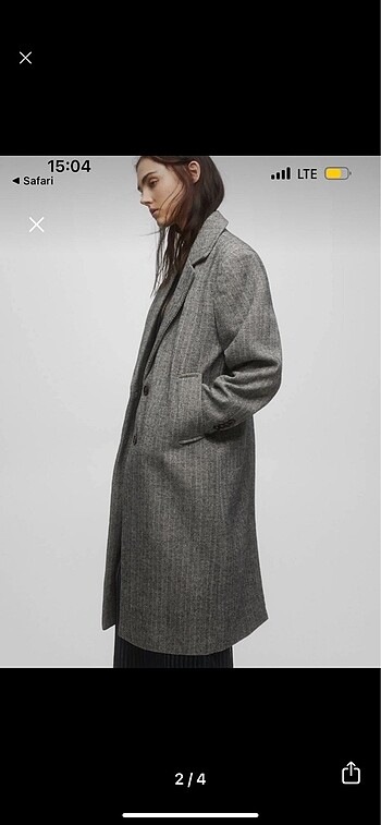 m Beden Pull and Bear yün karışımlı kaban