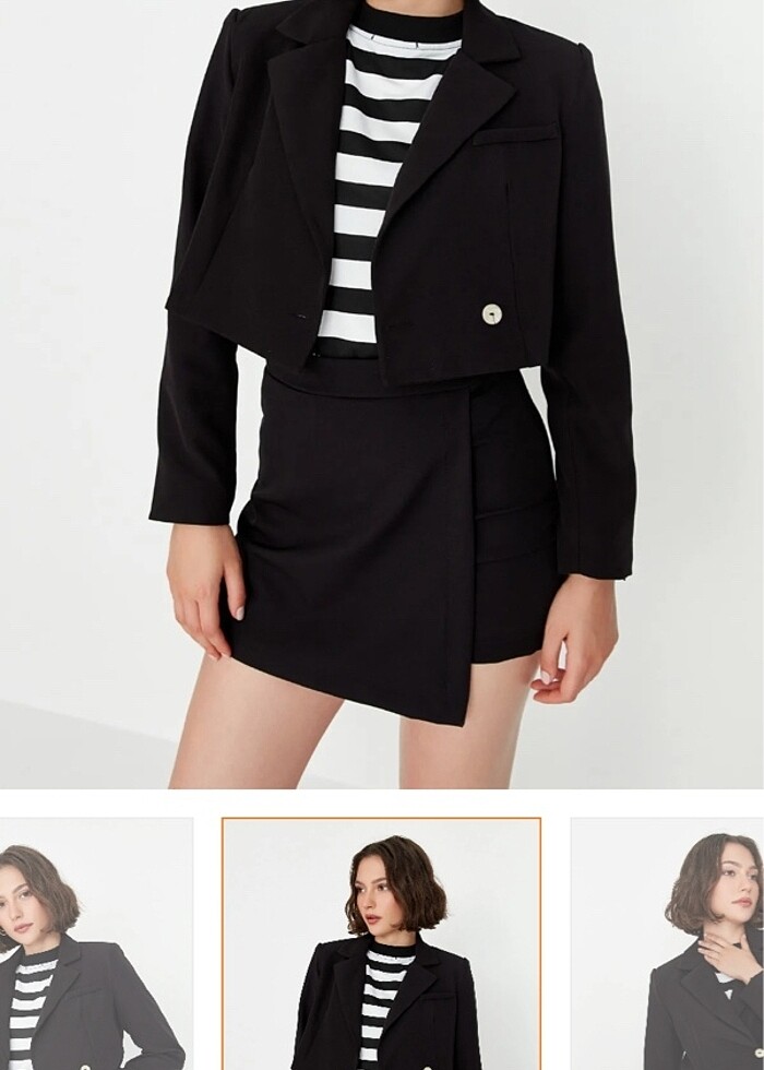 Crop blazer - Görsel 4