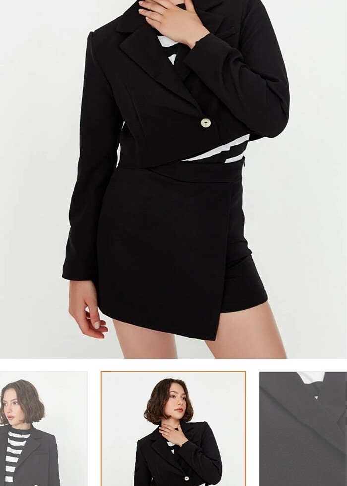 Crop blazer - Görsel 3