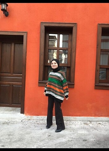 Fulla moda renkli kazak